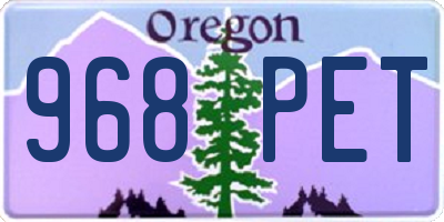 OR license plate 968PET