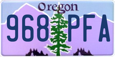 OR license plate 968PFA