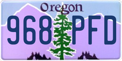 OR license plate 968PFD