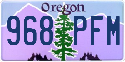 OR license plate 968PFM