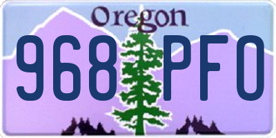 OR license plate 968PFO