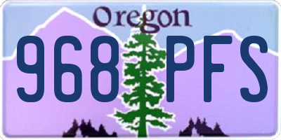 OR license plate 968PFS