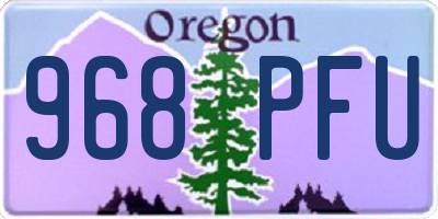 OR license plate 968PFU