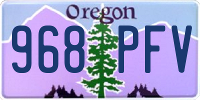OR license plate 968PFV