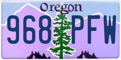 OR license plate 968PFW
