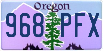 OR license plate 968PFX