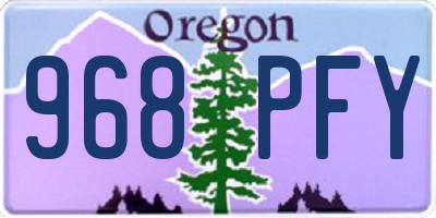 OR license plate 968PFY