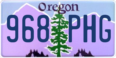OR license plate 968PHG