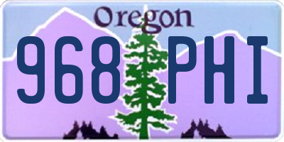 OR license plate 968PHI