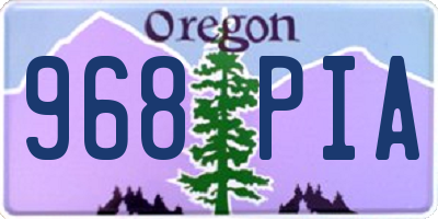 OR license plate 968PIA