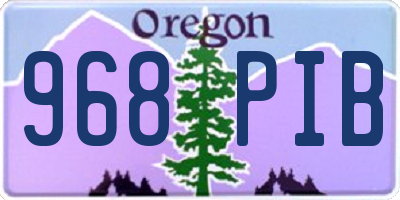 OR license plate 968PIB