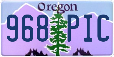 OR license plate 968PIC