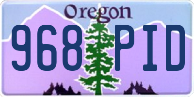 OR license plate 968PID