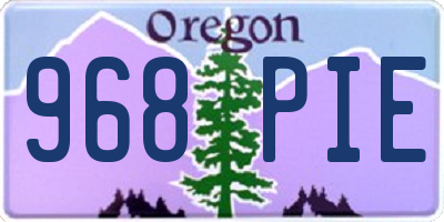 OR license plate 968PIE