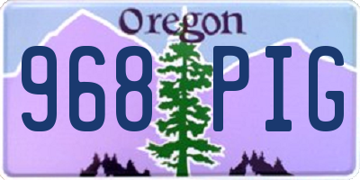 OR license plate 968PIG