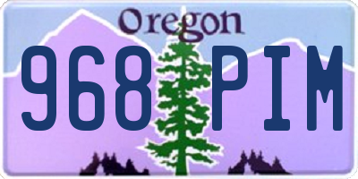 OR license plate 968PIM