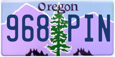 OR license plate 968PIN