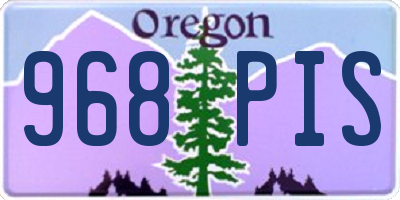 OR license plate 968PIS