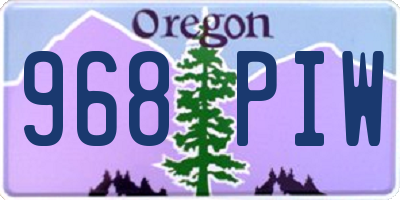 OR license plate 968PIW