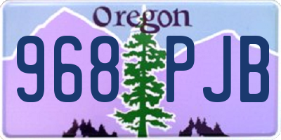 OR license plate 968PJB