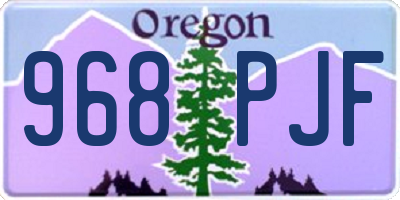 OR license plate 968PJF