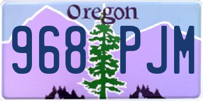 OR license plate 968PJM