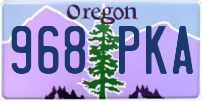 OR license plate 968PKA