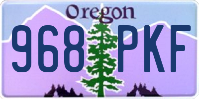 OR license plate 968PKF