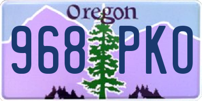 OR license plate 968PKO