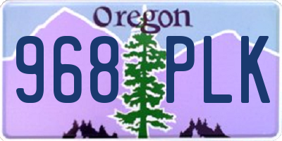 OR license plate 968PLK