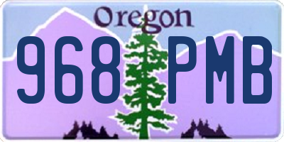 OR license plate 968PMB
