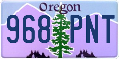 OR license plate 968PNT