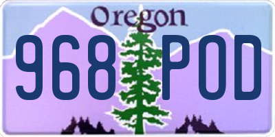 OR license plate 968POD