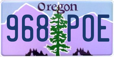 OR license plate 968POE