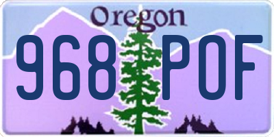 OR license plate 968POF