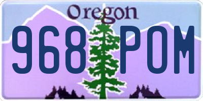 OR license plate 968POM