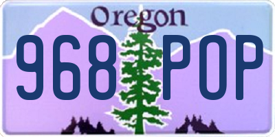 OR license plate 968POP