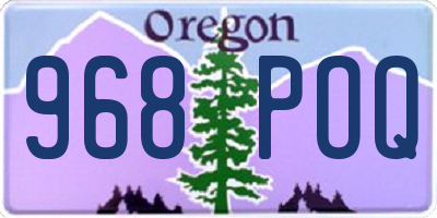 OR license plate 968POQ