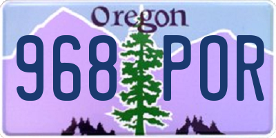 OR license plate 968POR