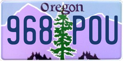 OR license plate 968POU