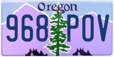 OR license plate 968POV