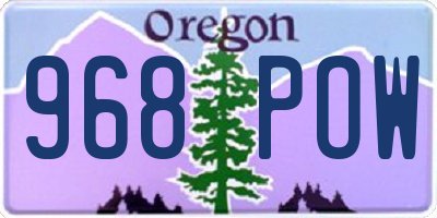 OR license plate 968POW