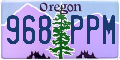 OR license plate 968PPM