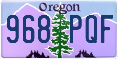 OR license plate 968PQF