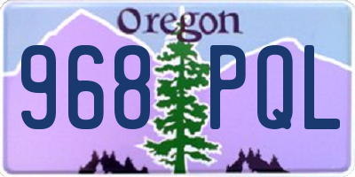 OR license plate 968PQL