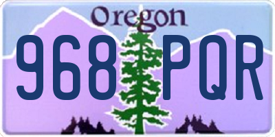 OR license plate 968PQR