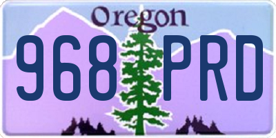 OR license plate 968PRD