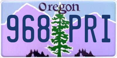 OR license plate 968PRI