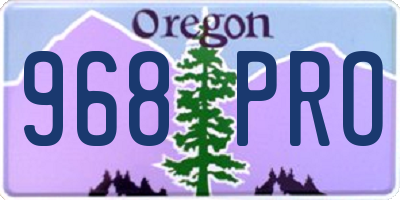 OR license plate 968PRO