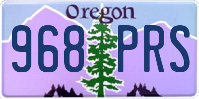 OR license plate 968PRS